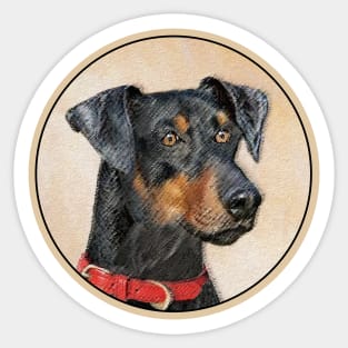 German Pinscher Painting - Cute Original Dog Art Sticker